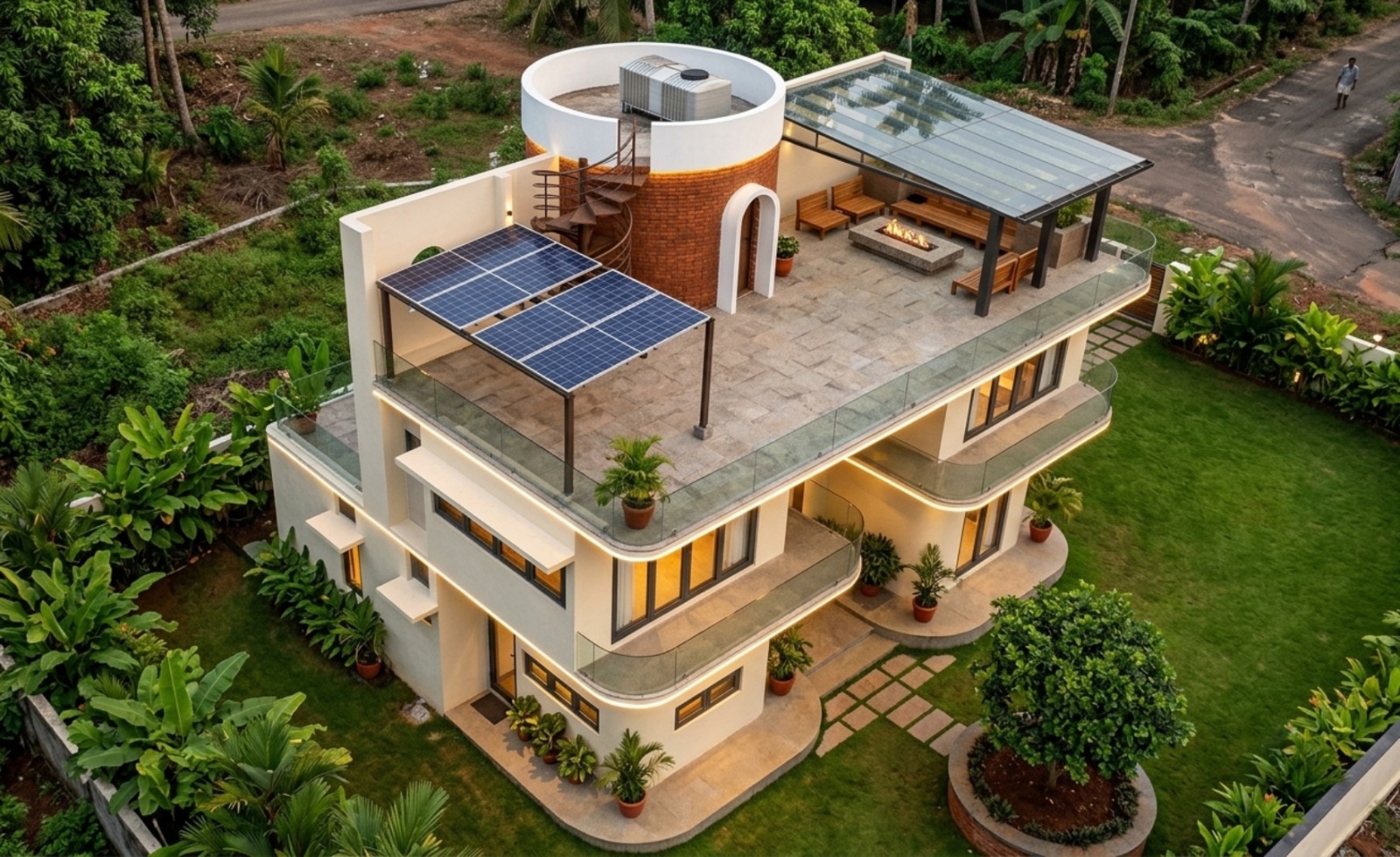 Kottara farmhouse with brick and greenery