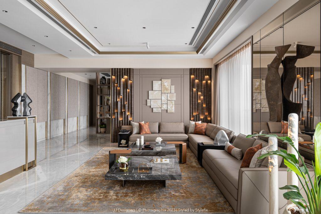Open plan living and dining space